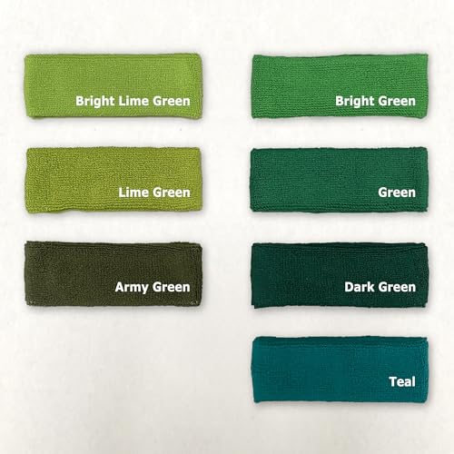 Extra Thick Long Cotton Sweatband - Green, 9 Inch