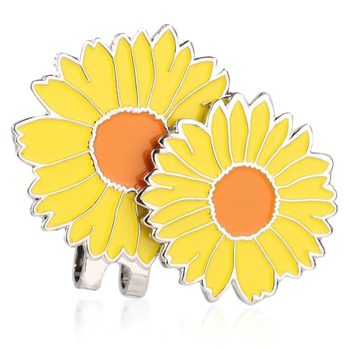 Magnetic Golf Ball Marker with Hat Clip - Chrysanthemum Design