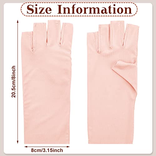 UV Protection Fingerless Gloves for Women - Light Gray, White, Pink, Purple