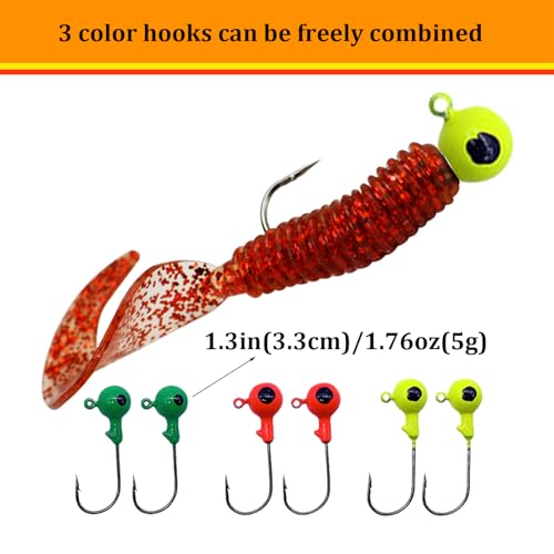 WOLFSKIN Soft Plastic Fishing Lures Set 36pcs Curly Tail Worms & Swimbaits