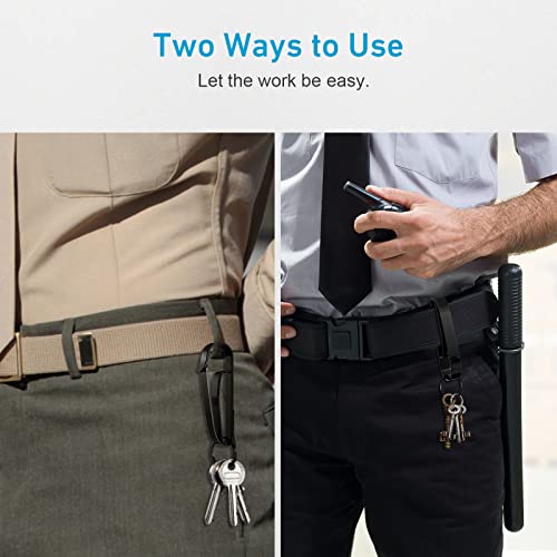 2-Pack Quick Release Duty Belt Key Holder with Key Rings for Professionals