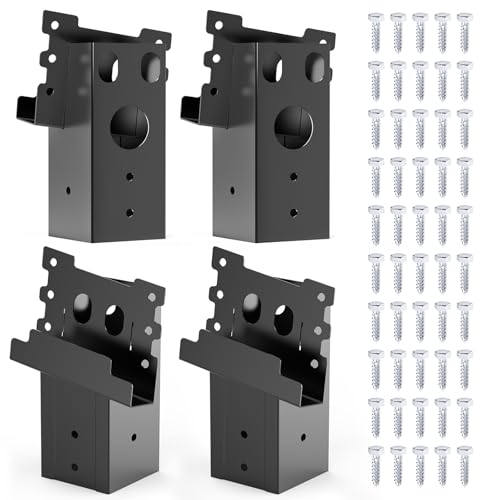 Opmeiro 4pcs Black Elevator Brackets with Screws for Deer Stands & Tree Platforms - Heavy Duty 2000lbs