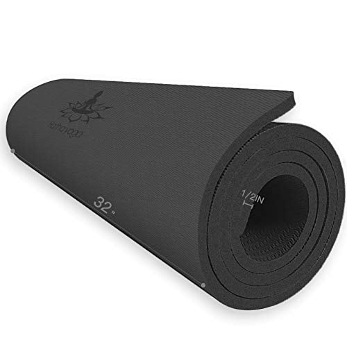 Extra Thick TPE Yoga Mat - 72" x 32" x 1/2" - Eco-Friendly - Black