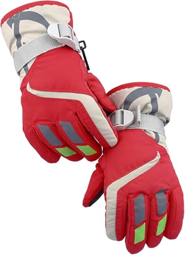 Kids Cold-Weather Ski Gloves for Toddlers 3T-6T - Red