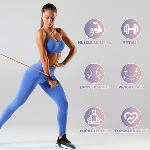 Resistance Bands with Handles & Door Anchor - 10-15lbs