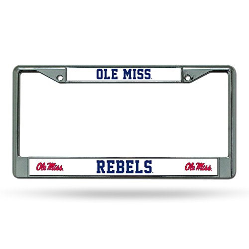 NCAA Ole Miss Rebels Chrome License Plate Frame - 12" x 6"