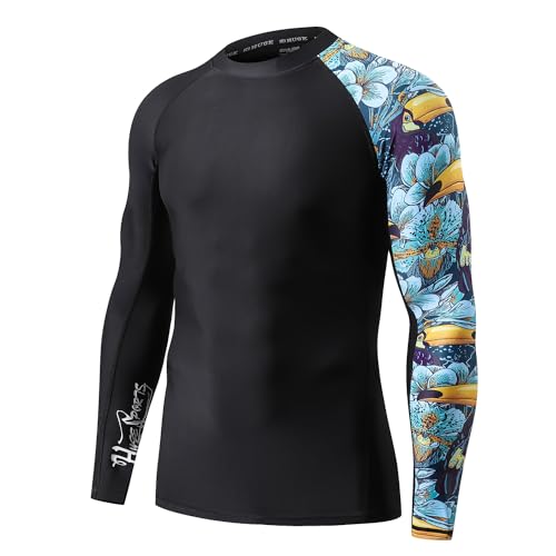 Men's Long Sleeve Rash Guard - UPF 50+ UV Protection, Quick Drying - X-Large