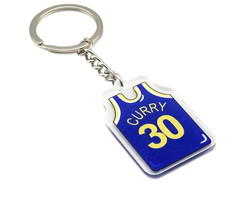 Basketball Player Keychain - Stephen Curry Blue Jersey Collectible