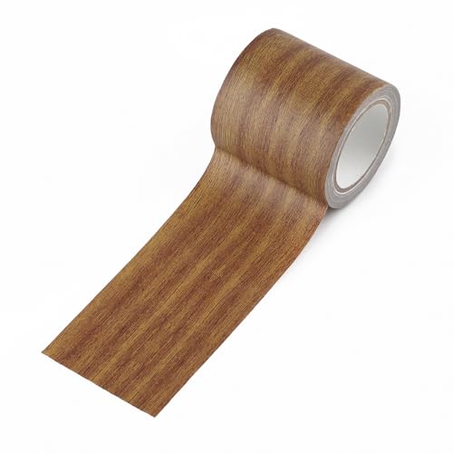 Wood Grain Repair Tape, 2.2 Inch x 15ft Self Adhesive Wood Colored Tape for Tables, Wood Colored Trim Wood Effect Duct Tape for Doors, Windows, Floors, Handicraft DIY