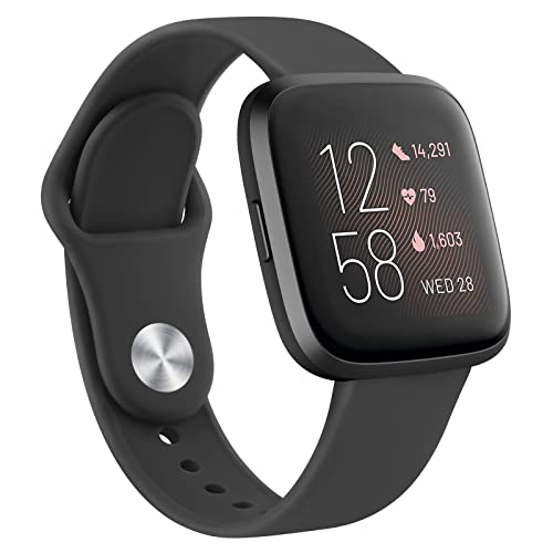 Silicone Sport Watch Band for Versa 2, Versa Lite & SE - Black
