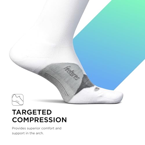 Feetures Elite Light Cushion Mini Crew Sock - Large, White, 1 Pair