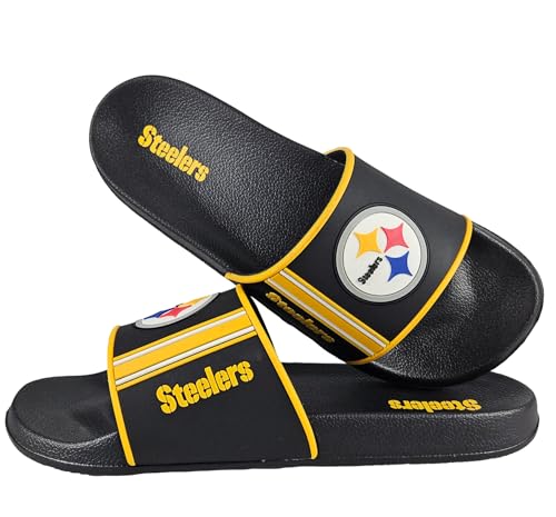 Pittsburgh Steelers Men's Slides - Large Water Resistant EVA Foam Sandals