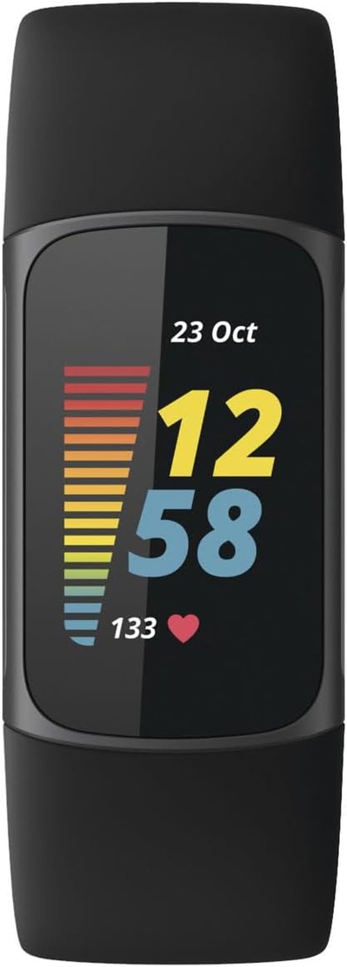 Fitbit Charge 5 - Advanced Fitness & Health Tracker with GPS, Stress Management & Sleep Tracking - Black/Graphite, One Size (S & L Bands Included)