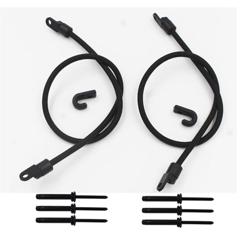 Kayak Paddle Keeper Bungee Holder Kit - Pack of 2 with Rivets