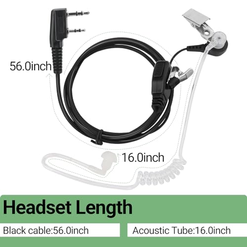 Walkie Talkie Earpiece with Mic - 2 Pack for Two Way Radios