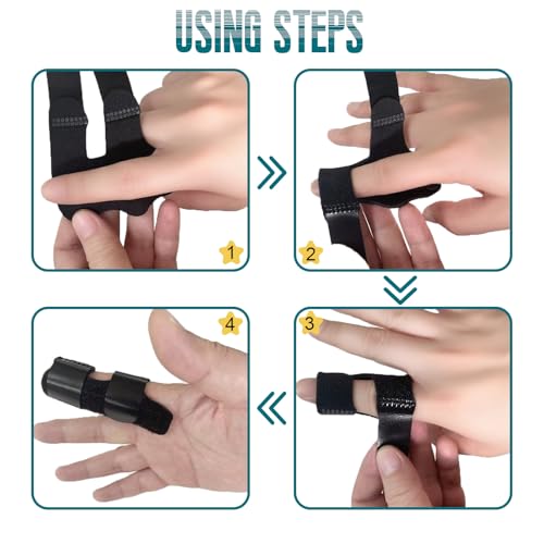 Trigger Finger Splint Brace - Adjustable Support for Arthritis & Sprains - Black