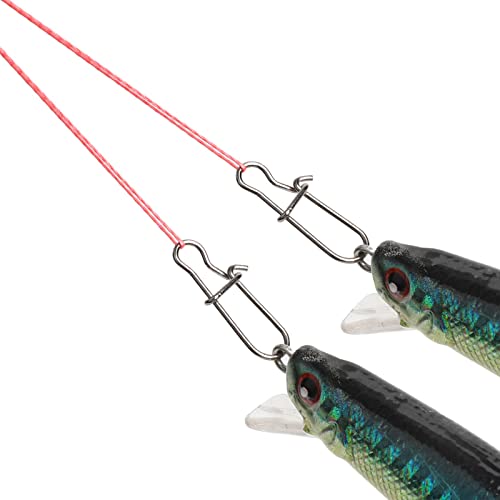 200 Pcs Duo-Lock Fishing Snap Clips - 5 Sizes Quick Change Swivel - Silver