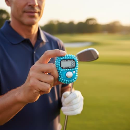 Digital Finger Tally Counter - Resettable Handheld Clicker - Blue