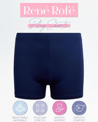 Girls Athletic Bike Shorts 2 Pack - Soft Stretch, Navy 6X