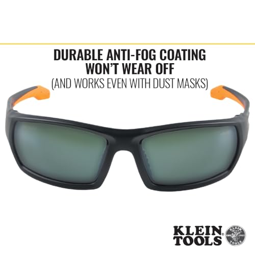 Klein Tools 60539 Safety Glasses, Professional PPE Protective Eyewear, Full Frame, Scratch Resistant and Anti-Fog, Polarized Lens