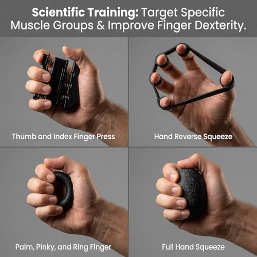 Adjustable Grip Strength Trainer Set - 6 Piece Hand & Forearm Workout