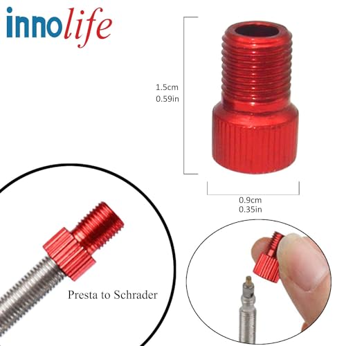 10 Pcs Aluminum Presta to Schrader Valve Adapters for Bikes