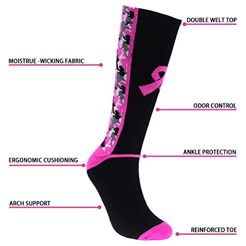 Breast Cancer Awareness Socks Set - Digital Camo Socks & Wristbands