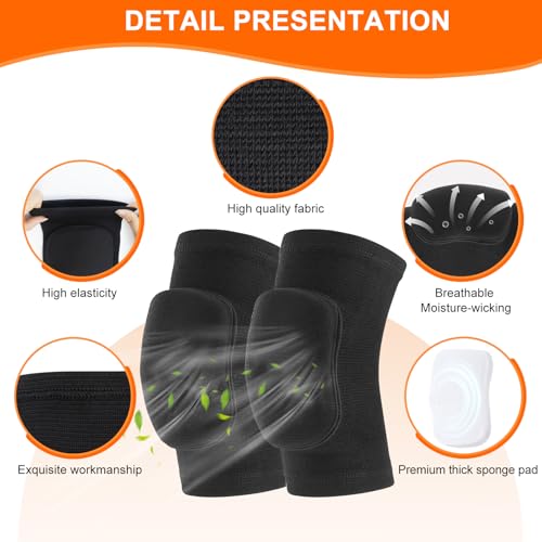 Volleyball Knee Pads - Black Small - Shock Absorbing Protection