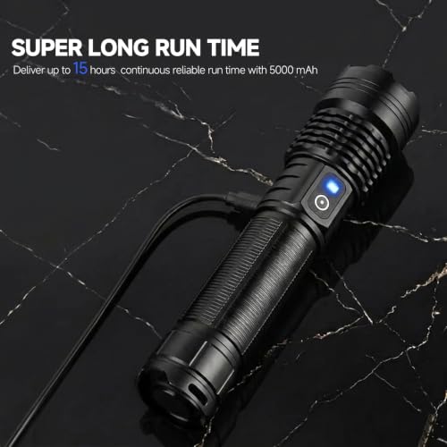 Rechargeable LED Flashlights 99,000 Lumens 3-Pack, Waterproof, 15-Hour Runtime