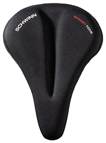 Schwinn Memory Foam Dual Strap Bike Seat Cover for Sport & Cruiser Bikes, Black