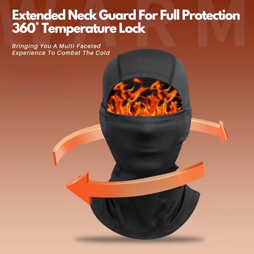 Winter Windproof Thermal Balaclava Ski Mask - Black Plain