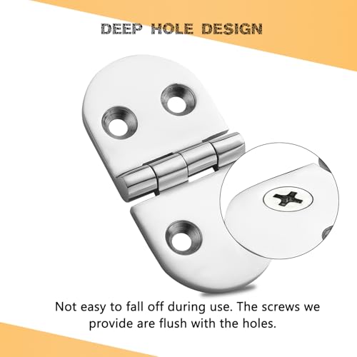 Heavy Duty Marine Boat Hatch Hinges 316 Stainless Steel 3x1.5-Inch Oval (2-Pack)