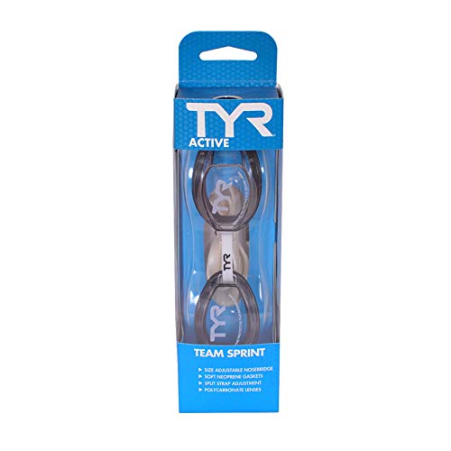 TYR Adult Team Sprint Performance Swim Goggles - Clear Lens