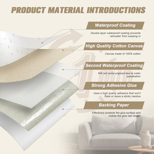 Self-Adhesive Canvas Repair Patch - 4 x 79 Inch Waterproof Fabric Tape