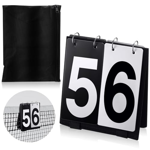 Portable Tennis Scoreboard - Flip Score Keeper 0-9 - Black