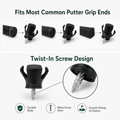 Golf Ball Retriever - 4 Pack Putter End Grabber Picker