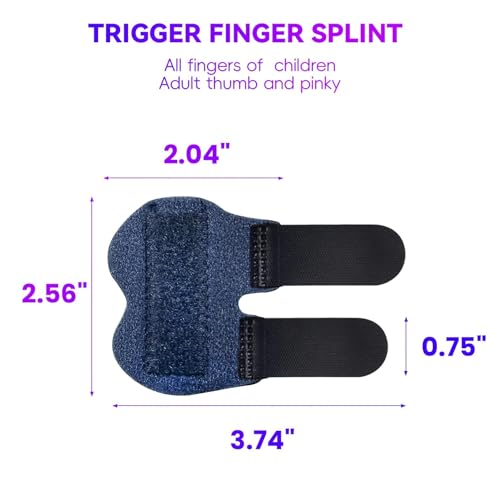 Adjustable Finger Splint for Trigger Finger & Arthritis - 2 Pack, Blue