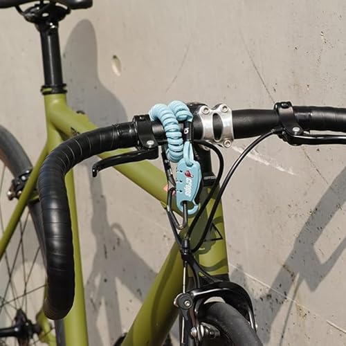 CROPS Q-BIRO Blue Bike Lock Cable 6ft 3-Digit Combination Lock - Durable & Lightweight