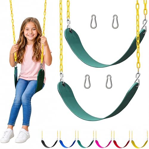 Green Jungle Gym Kingdom Swing Set Replacement Kit with Heavy Duty Chains - 2 Pack
