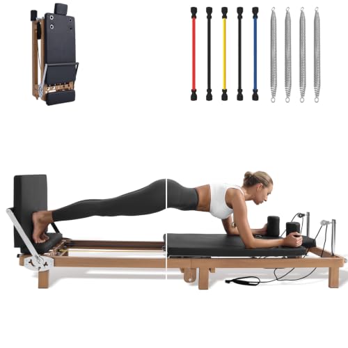 Foldable Pilates Reformer with Jumpboard – 88x11x21.3 Inches