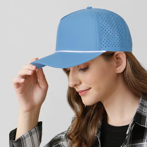 HH HOFNEN Quick Dry Blue/Navy/Dark Gray Baseball & Trucker Snapback Hat for Men Women - Listing #4