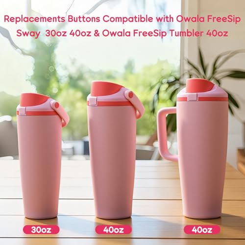Replacement Lid Buttons for Owala FreeSip Sway 30oz 40oz - Pink (2pcs)