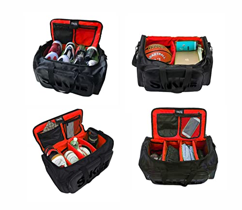 Dawbun Red Multifunctional Sneaker Travel Duffle Bag for Men with 3 Adjustable Compartments