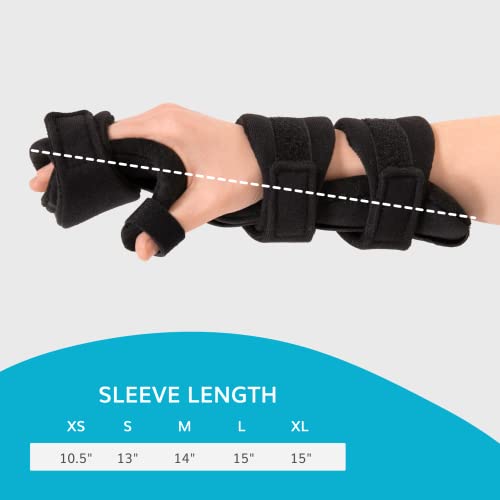 BraceAbility Soft Resting Hand Splint - Medium Right Hand Immobilizer for Finger Contractures, Post-Surgery Recovery
