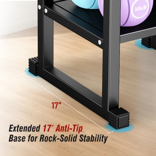 Adjustable Dumbbell Stand - 600LB Rack for Home Gym - Black Top