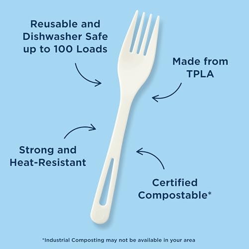 Compostable TPLA Forks - 6.3 Inch, Pack of 24