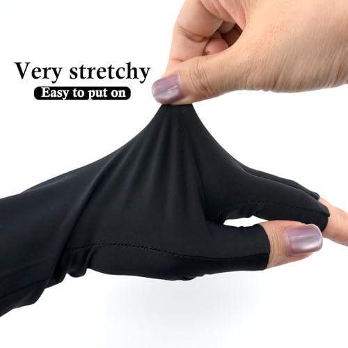 UPF 50+ UV Protection Gloves for Gel Nails - Black