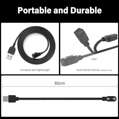 Magnetic Charger Cable for Monster Aria Headphones - 2 Pack Black & White