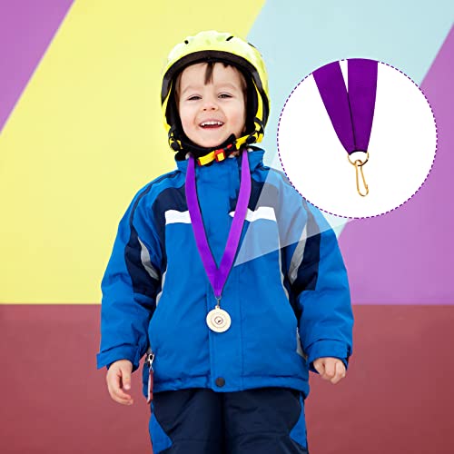 30 Purple Medal Ribbons with Snap Clips for Competitions