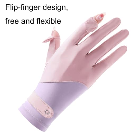 Full Finger Summer Cycling Gloves - Touchscreen, Gel Pads, Pink